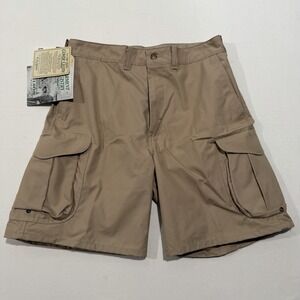 RARE NOS Vintage Filson Made USA Cargo Shorts Tan 32 Style 558 Deadstock Fishing